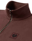 Belstaff - Oxblood Red Organic Cotton Quarter Zip Sweater SWEATS Belstaff
