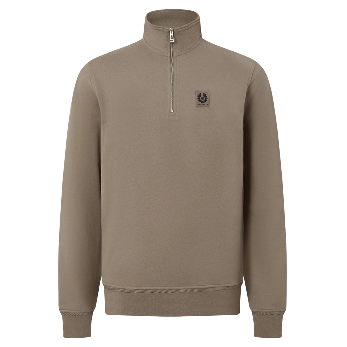 Belstaff - Dusty Taupe Organic Cotton Quarter Zip Sweater SWEATS Belstaff