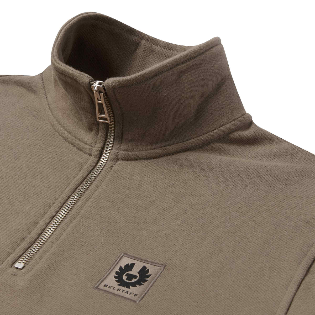 Belstaff - Dusty Taupe Organic Cotton Quarter Zip Sweater SWEATS Belstaff