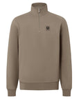 Belstaff - Dusty Taupe Organic Cotton Quarter Zip Sweater SWEATS Belstaff