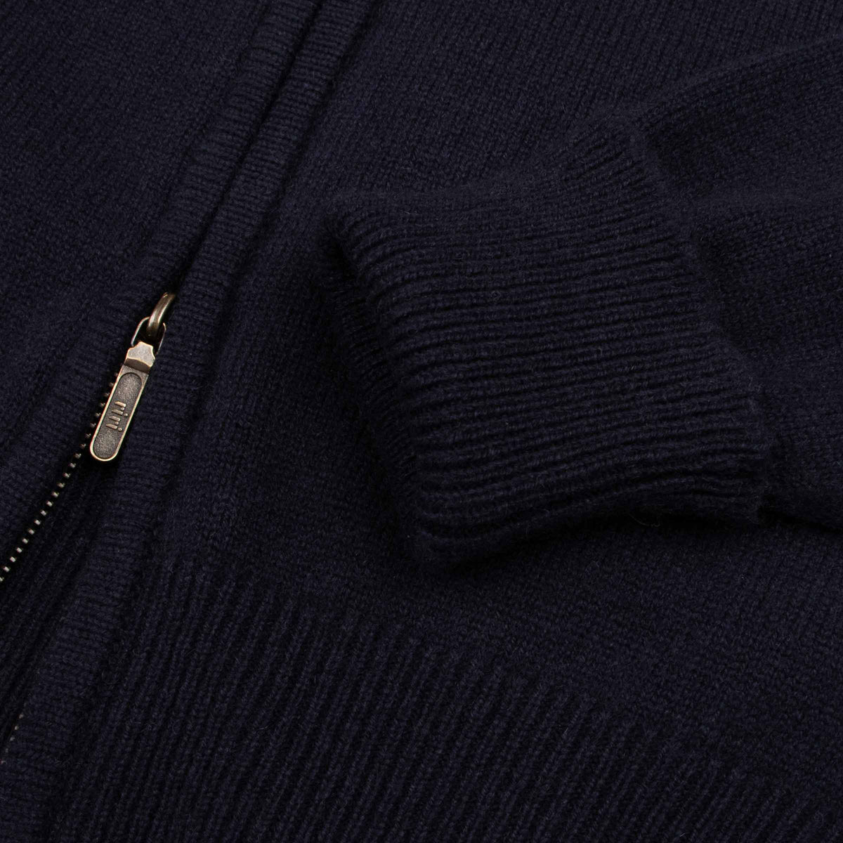 The Barra 4ply Full Zip Cashmere Cardigan - Dark Navy/Lapis Suez CASHMERE Robert Old