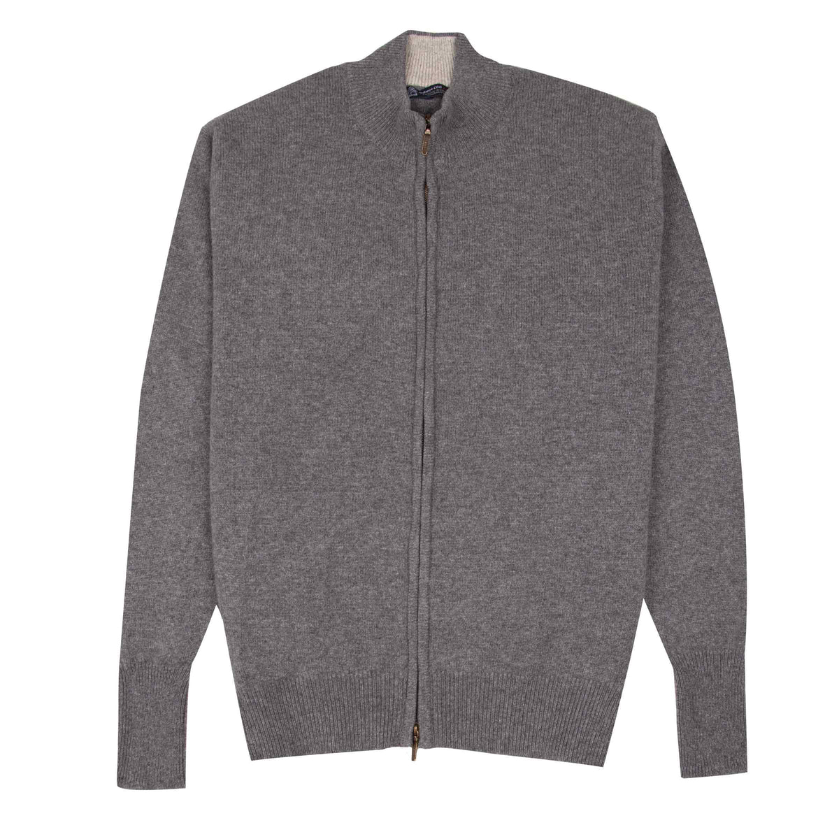 The Barra 4ply Full Zip Cashmere Cardigan - Smog Grey / Brume CASHMERE Robert Old