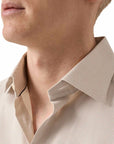 Eton - Beige Houndstooth Signature Twill Slim Fit Shirt L/S SHIRTS Eton