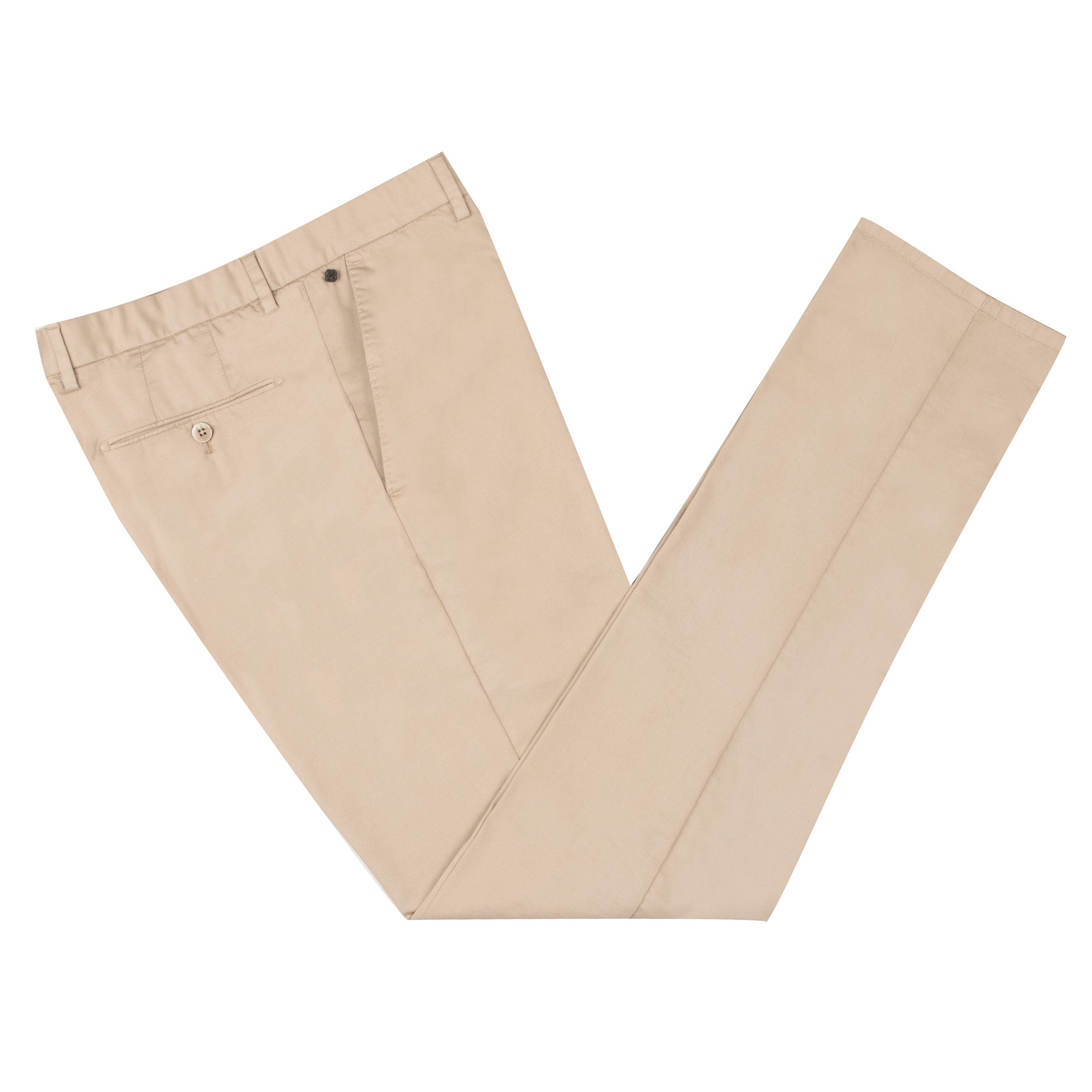 Beige Stretch Cotton Twill Slim Fit Chinos CASUAL TROUSERS Robert Old