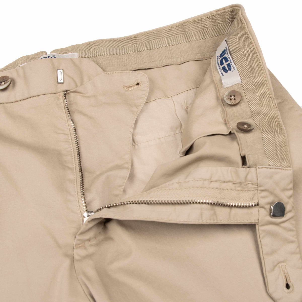 Beige Stretch Cotton Twill Slim Fit Chinos CASUAL TROUSERS Robert Old