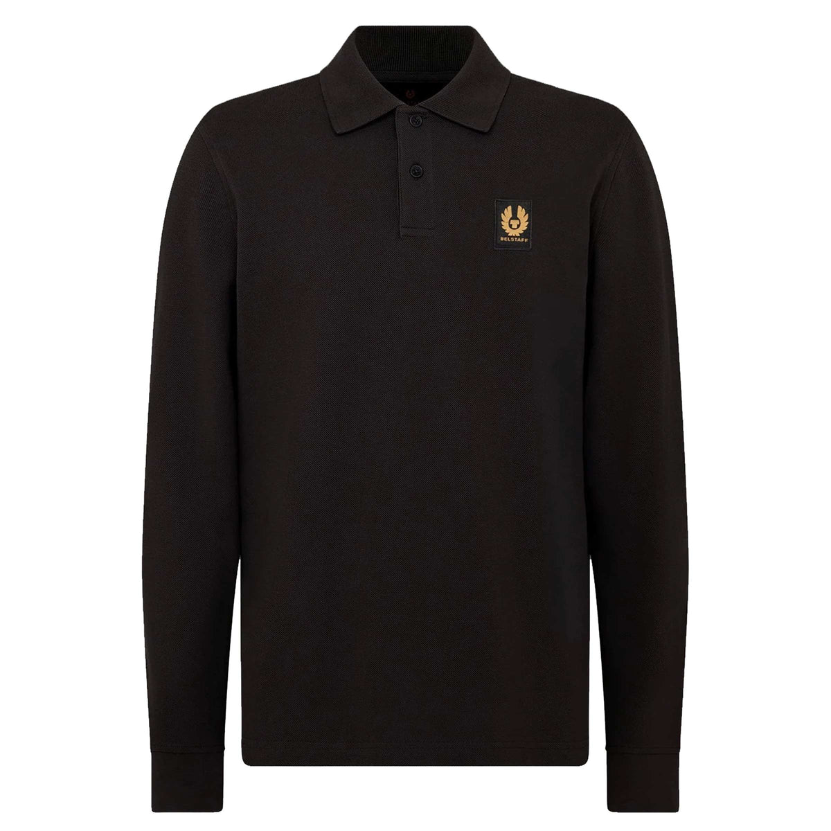Belstaff - Black Cotton Long Sleeve Polo Shirt RUGBY/LS POLOS Belstaff