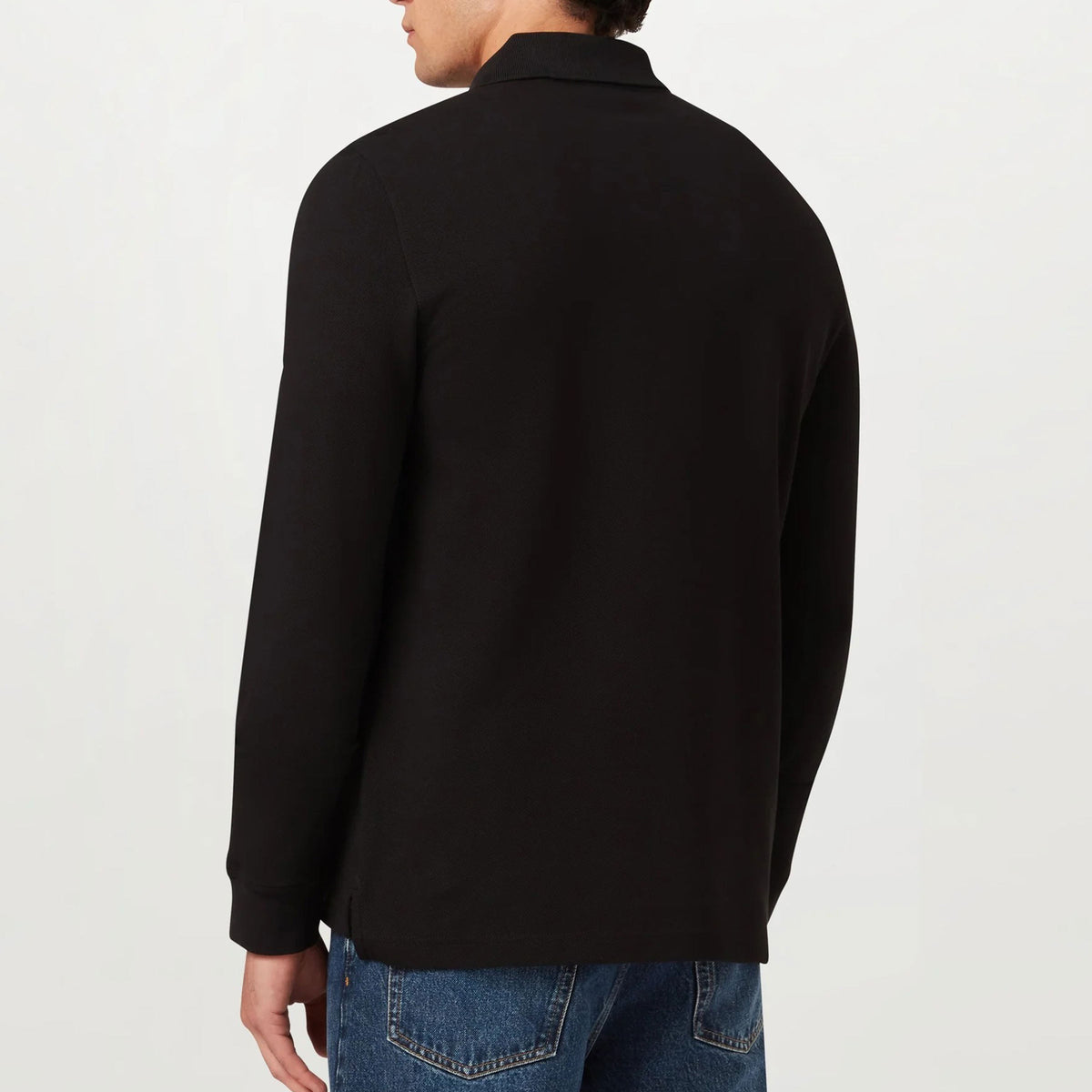 Belstaff - Black Cotton Long Sleeve Polo Shirt RUGBY/LS POLOS Belstaff