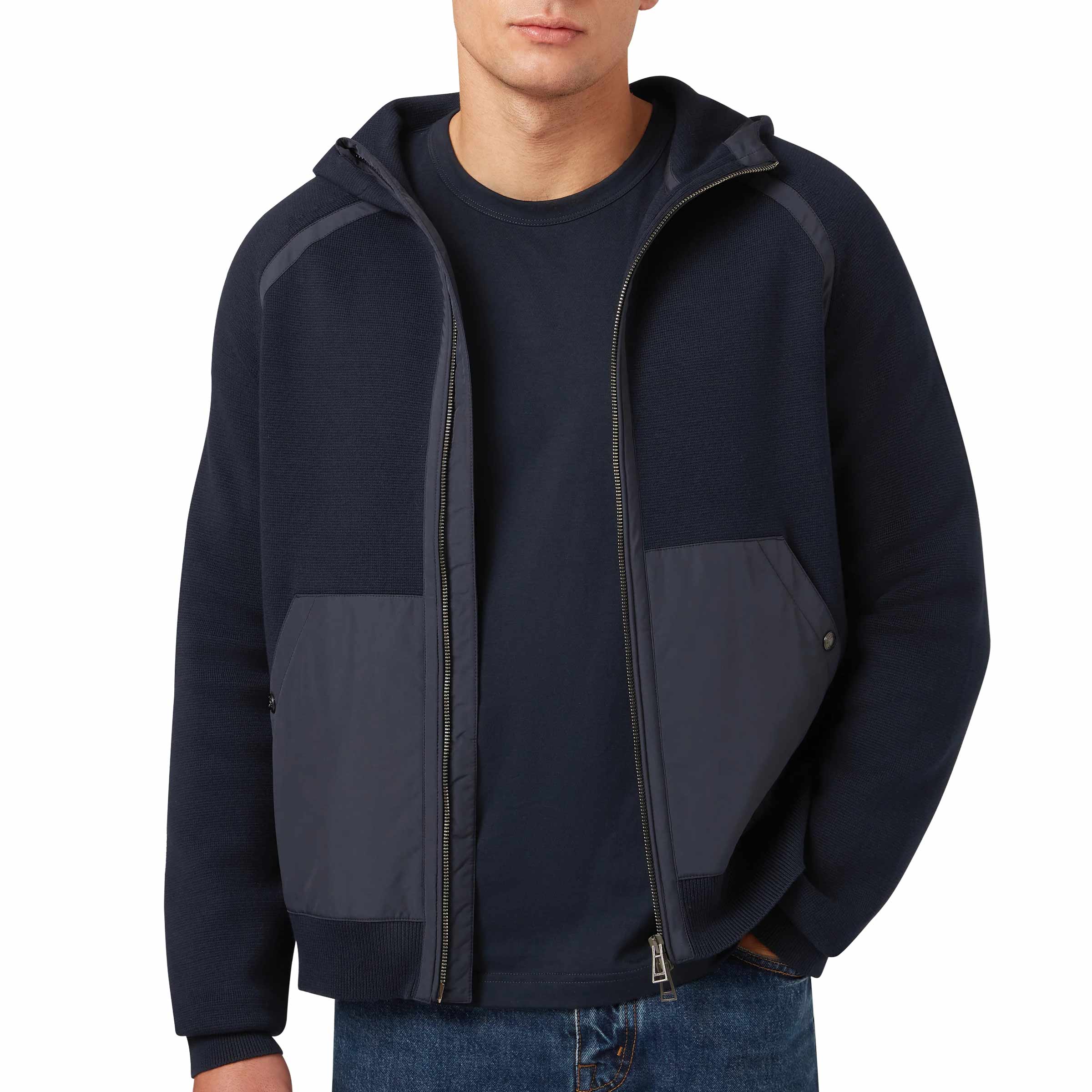 Belstaff - Dark Ink View Hooded Full Zip Sweater KNITWEAR Belstaff