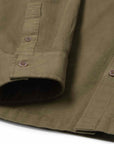Belstaff - Khaki Green Outpost Cotton Herringbone Shirt L/S SHIRTS Belstaff