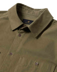 Belstaff - Khaki Green Outpost Cotton Herringbone Shirt L/S SHIRTS Belstaff