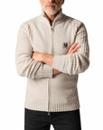 Belstaff - Pale Stone Watch Quarter Zip Lambswool Sweater KNITWEAR Belstaff