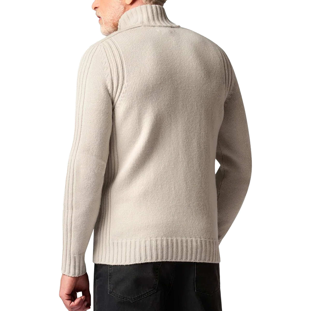 Belstaff - Pale Stone Watch Quarter Zip Lambswool Sweater KNITWEAR Belstaff