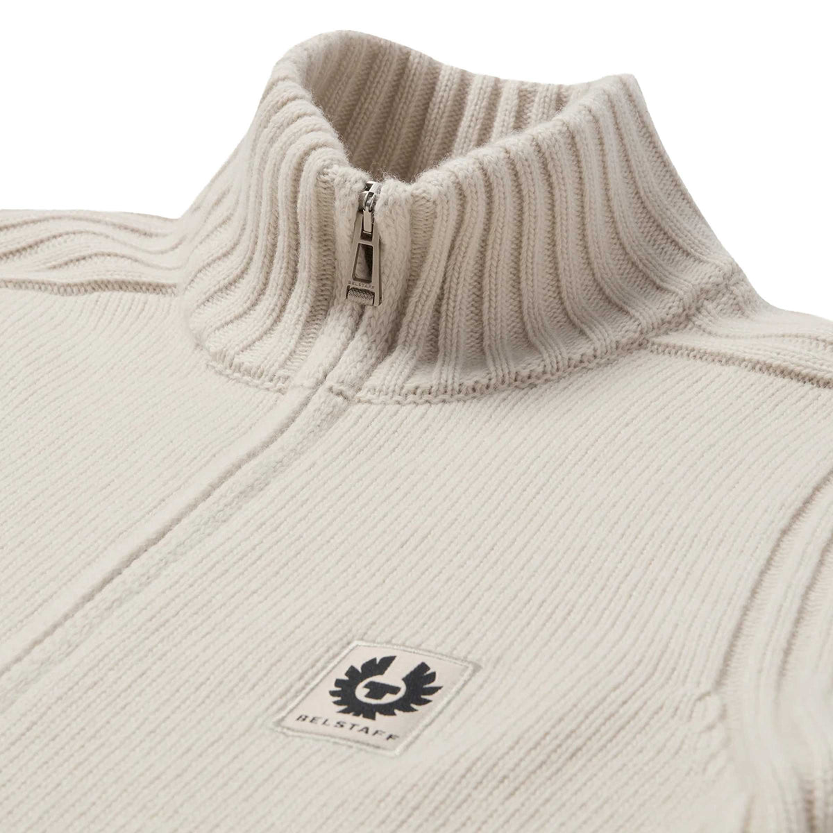 Belstaff - Pale Stone Watch Quarter Zip Lambswool Sweater KNITWEAR Belstaff