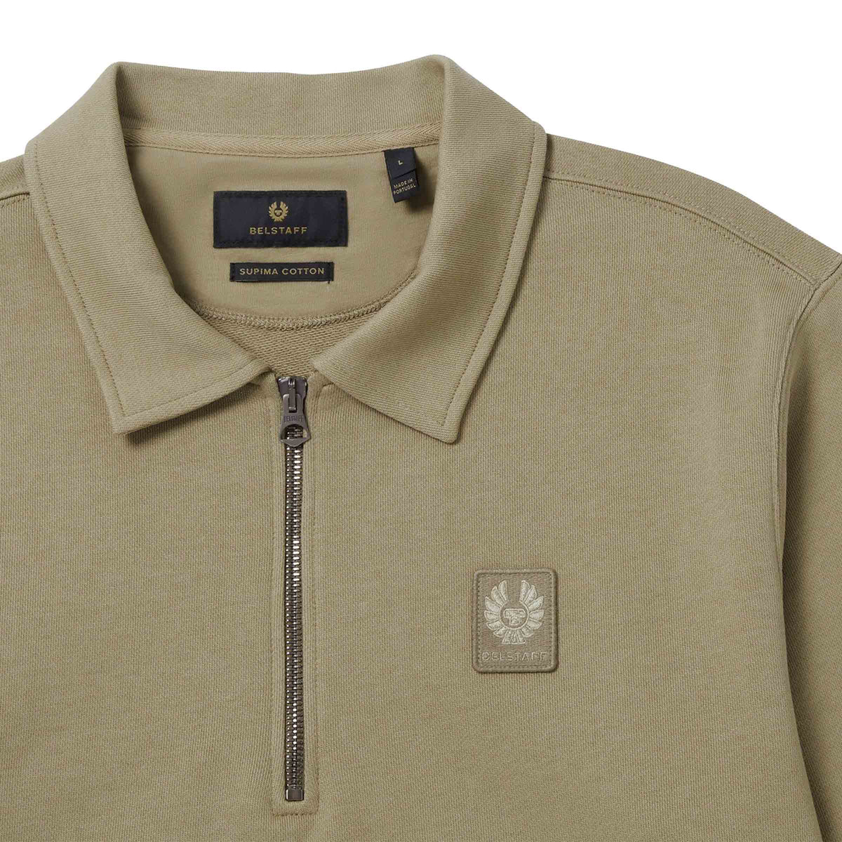 Belstaff - Fatigue Green Curator Supima CottonCollared Sweatshirt SWEATS Belstaff