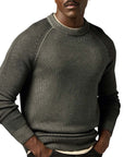 Belstaff - Khaki Green Aspect Merino Wool Crew Neck Sweater KNITWEAR Belstaff
