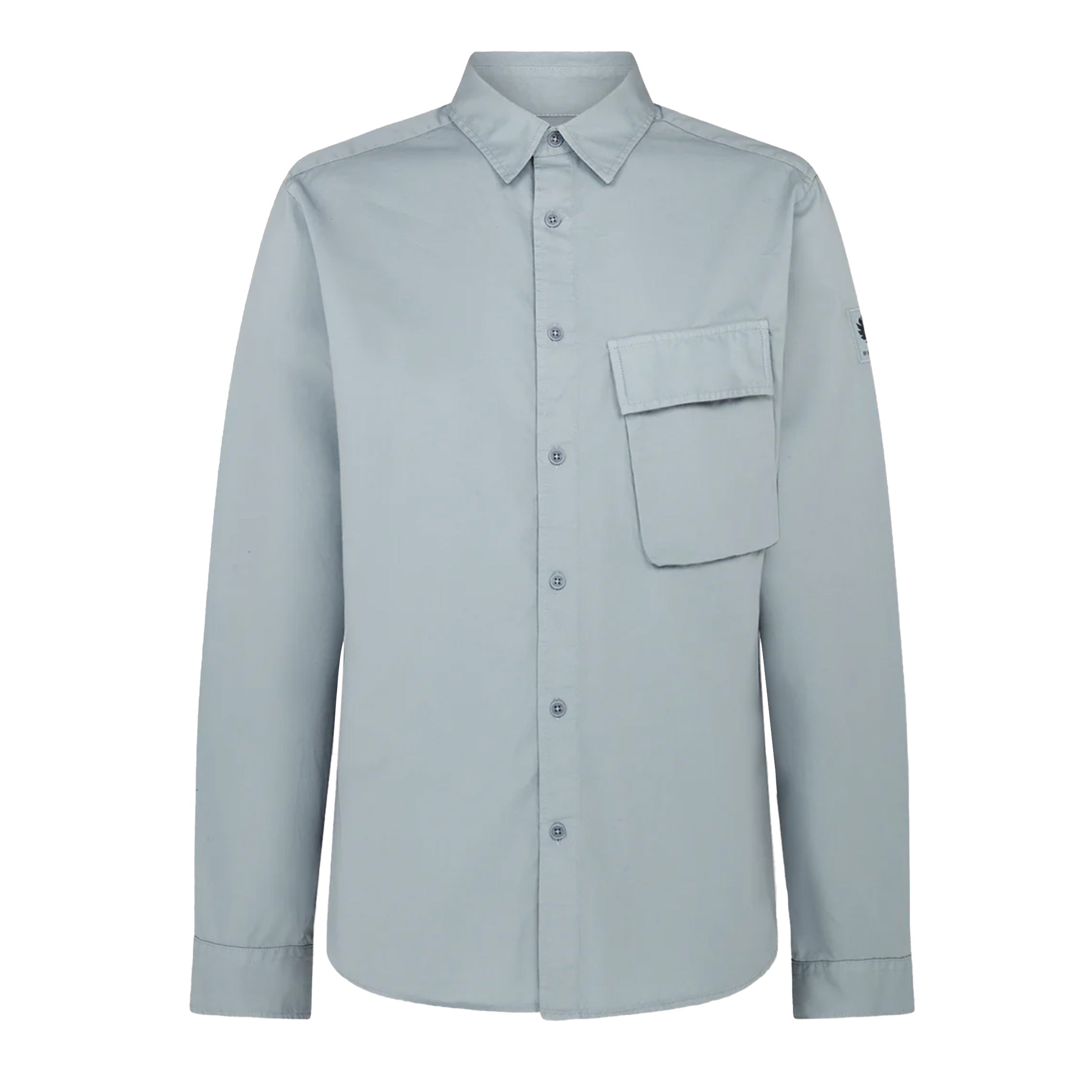 Belstaff - Quarry Blue Scale Cotton Long Sleeve Shirt L/S SHIRTS Belstaff