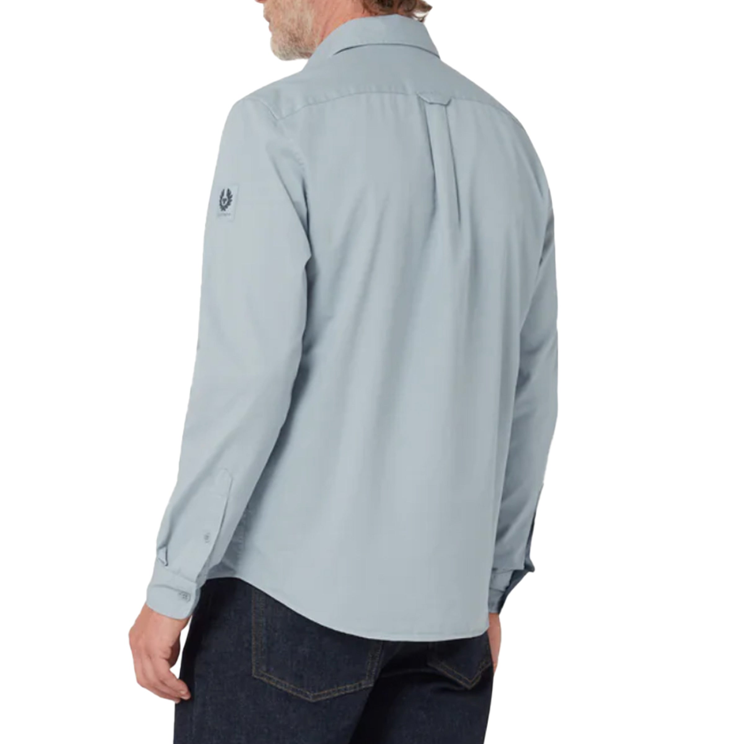 Belstaff - Quarry Blue Scale Cotton Long Sleeve Shirt L/S SHIRTS Belstaff