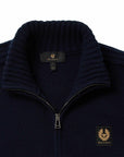 Belstaff - Dark Ink Watch Quarter Zip Lambswool Sweater KNITWEAR Belstaff