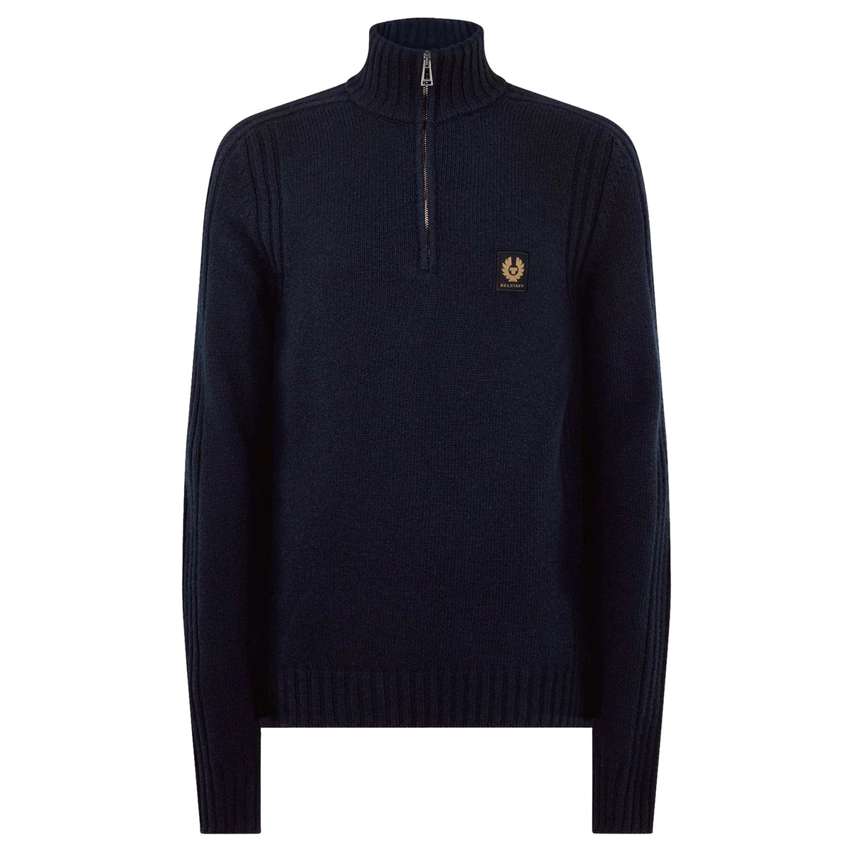 Belstaff - Dark Ink Watch Quarter Zip Lambswool Sweater KNITWEAR Belstaff