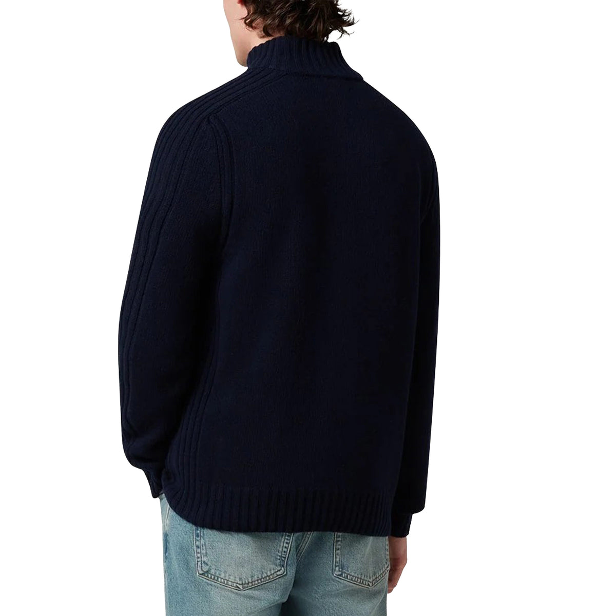 Belstaff - Dark Ink Watch Quarter Zip Lambswool Sweater KNITWEAR Belstaff