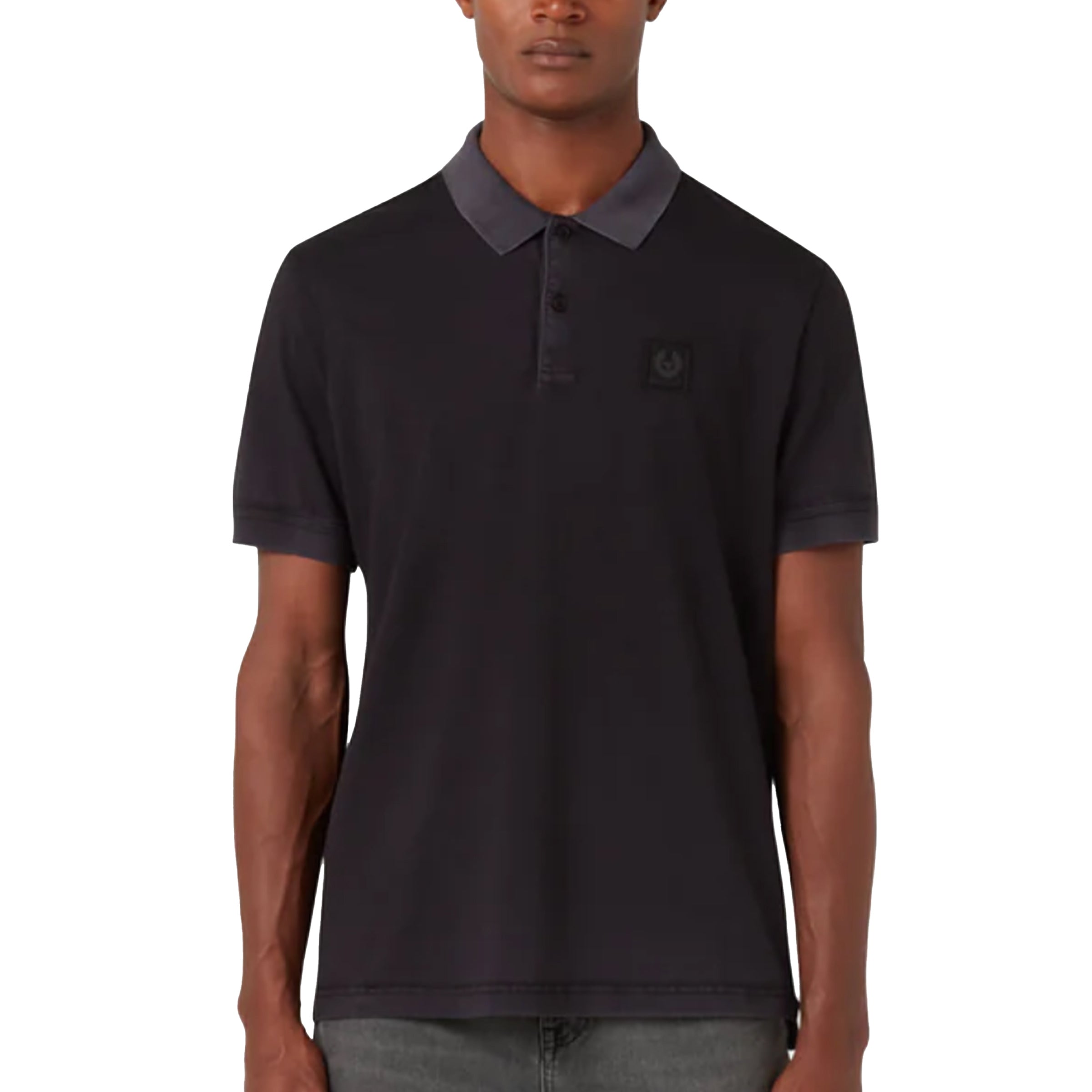Belstaff - Black Hockley Cotton Jersey Polo Shirt S/S POLOS Belstaff