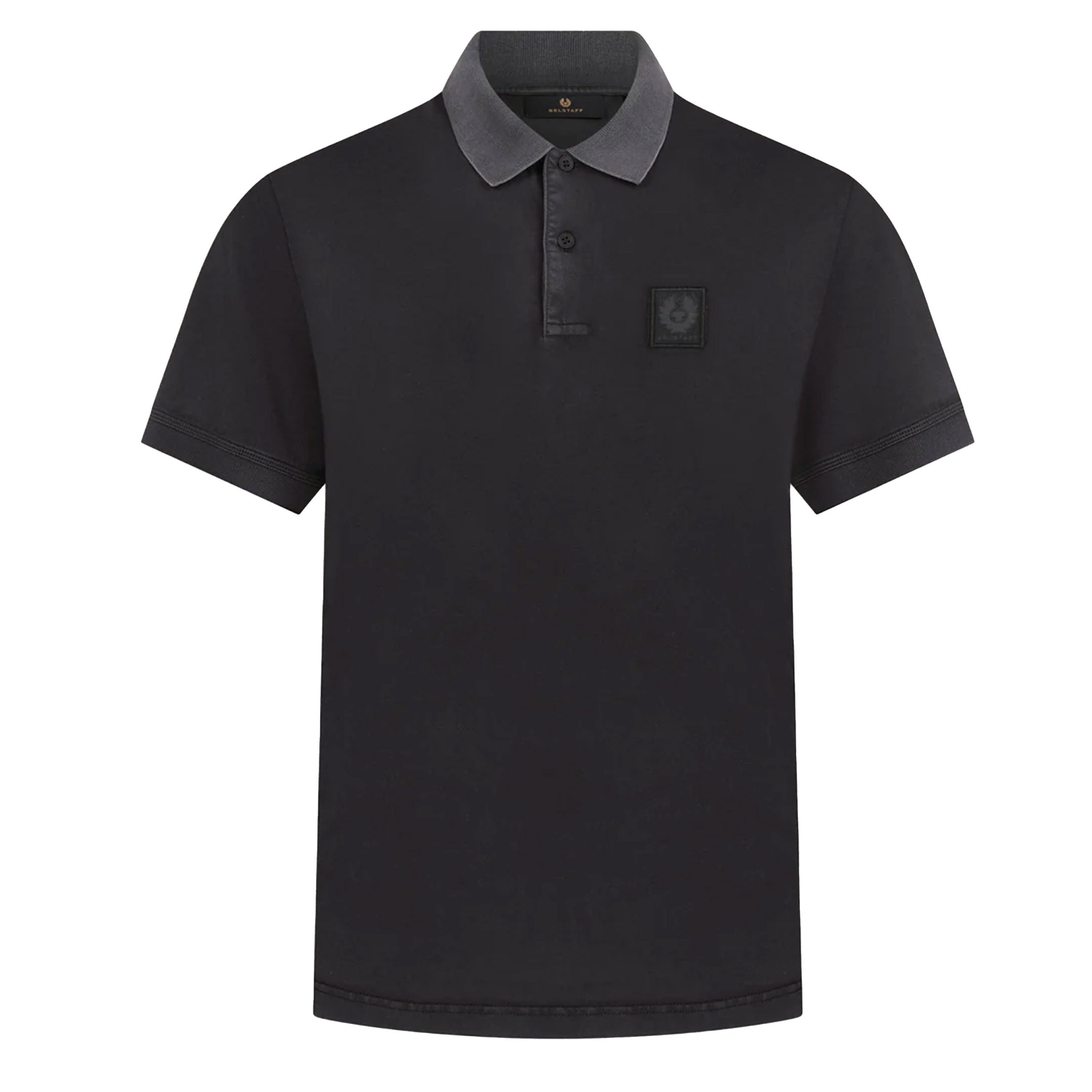 Belstaff - Black Hockley Cotton Jersey Polo Shirt S/S POLOS Belstaff