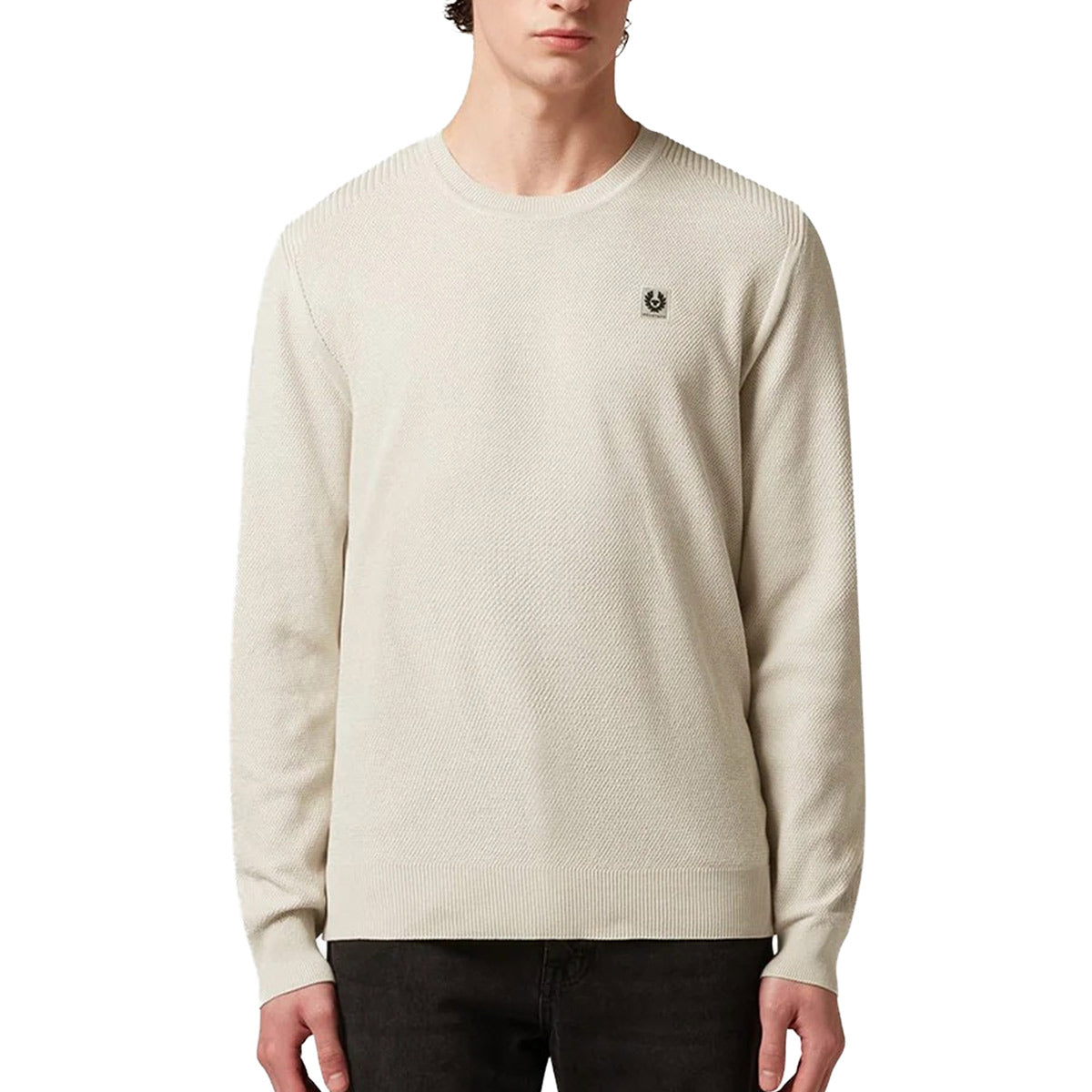 Belstaff - Silver Birch Coast Knitted Silk &amp; Cotton Jumper KNITWEAR Belstaff