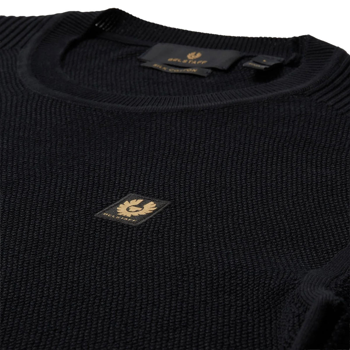 Belstaff - Dark Ink Coast Silk &amp; Cotton Blend Knitted Sweater KNITWEAR Belstaff