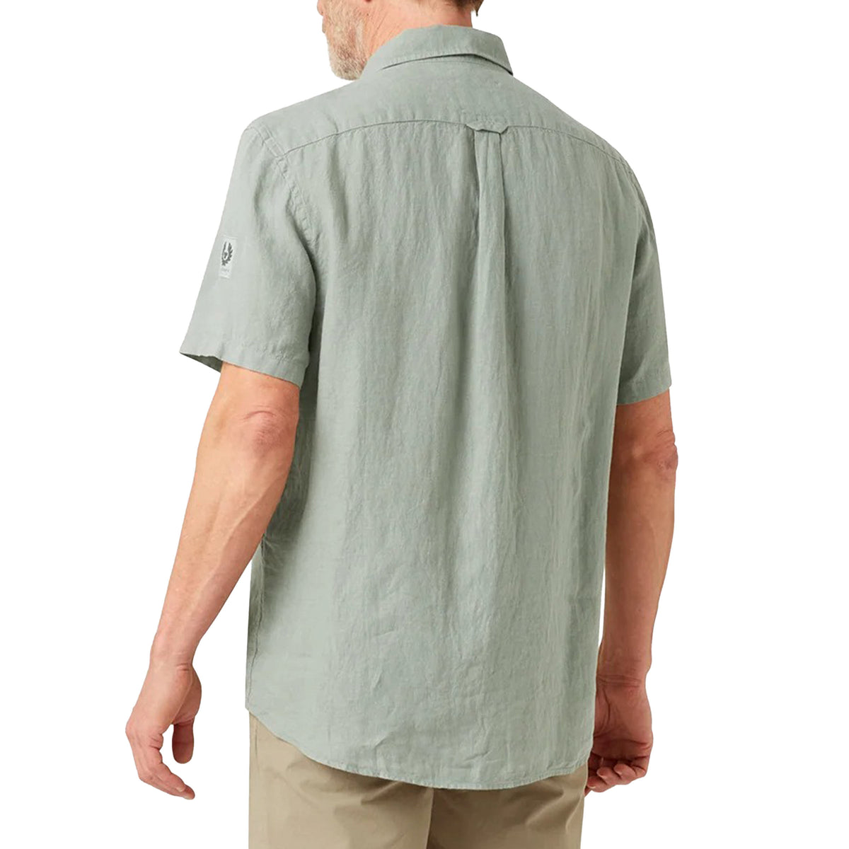 Belstaff - Lichen Green Garment Dyed Linen Scale Shirt S/S SHIRTS Belstaff
