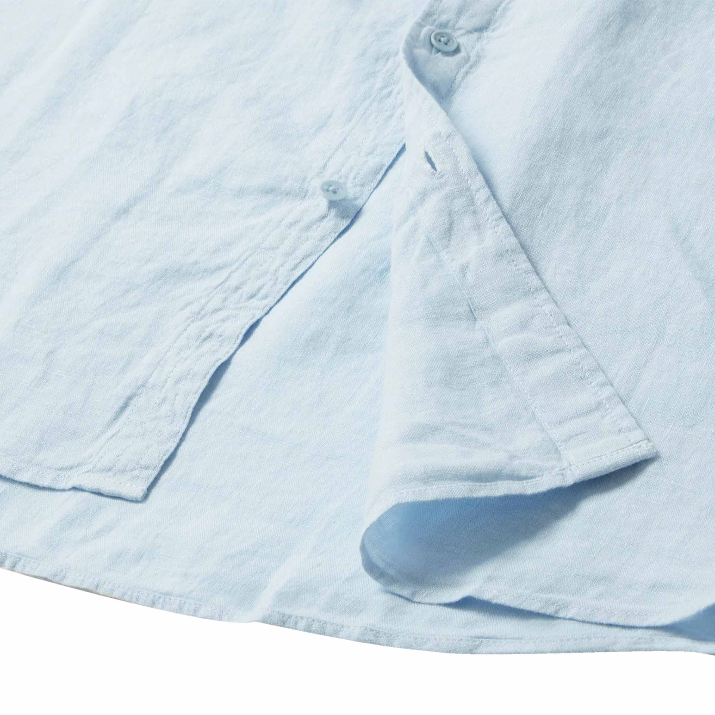 Belstaff - Sky Blue Garment Dyed Linen Scale Shirt
