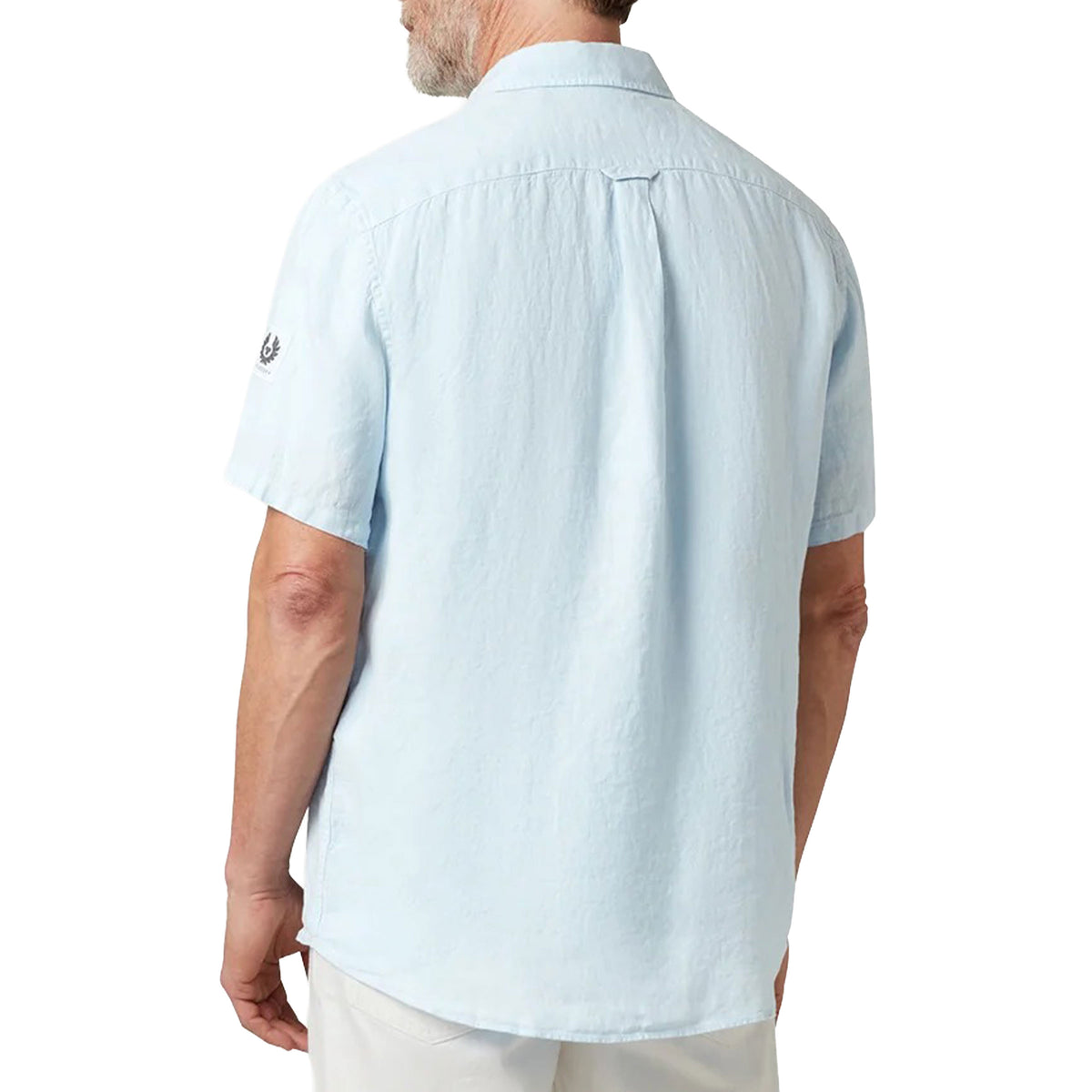 Belstaff - Sky Blue Garment Dyed Linen Scale Shirt S/S SHIRTS Belstaff