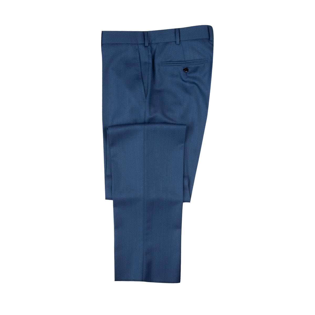 Belvest - Blue Herringbone 'CEO' Handcrafted Pure Wool Suit SUITS Belvest