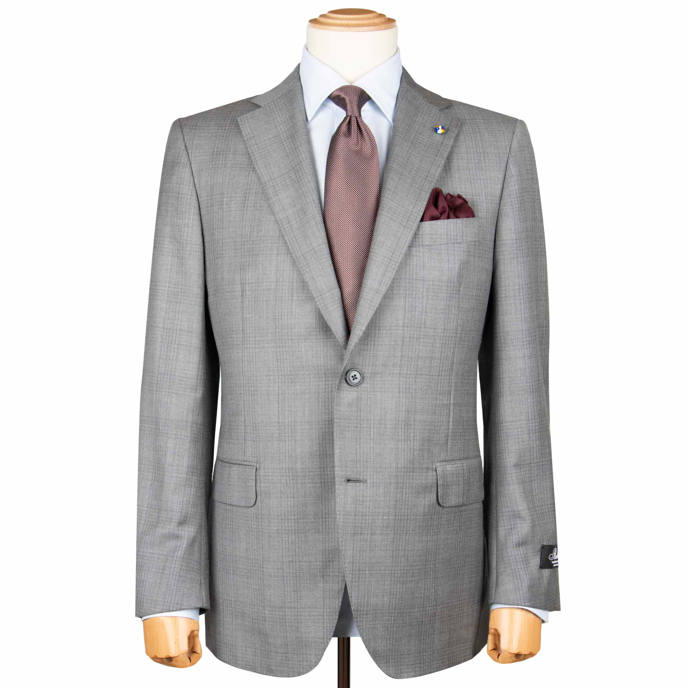 Belvest - Grey Check 'CEO' Handcrafted Pure Wool Suit SUITS Belvest
