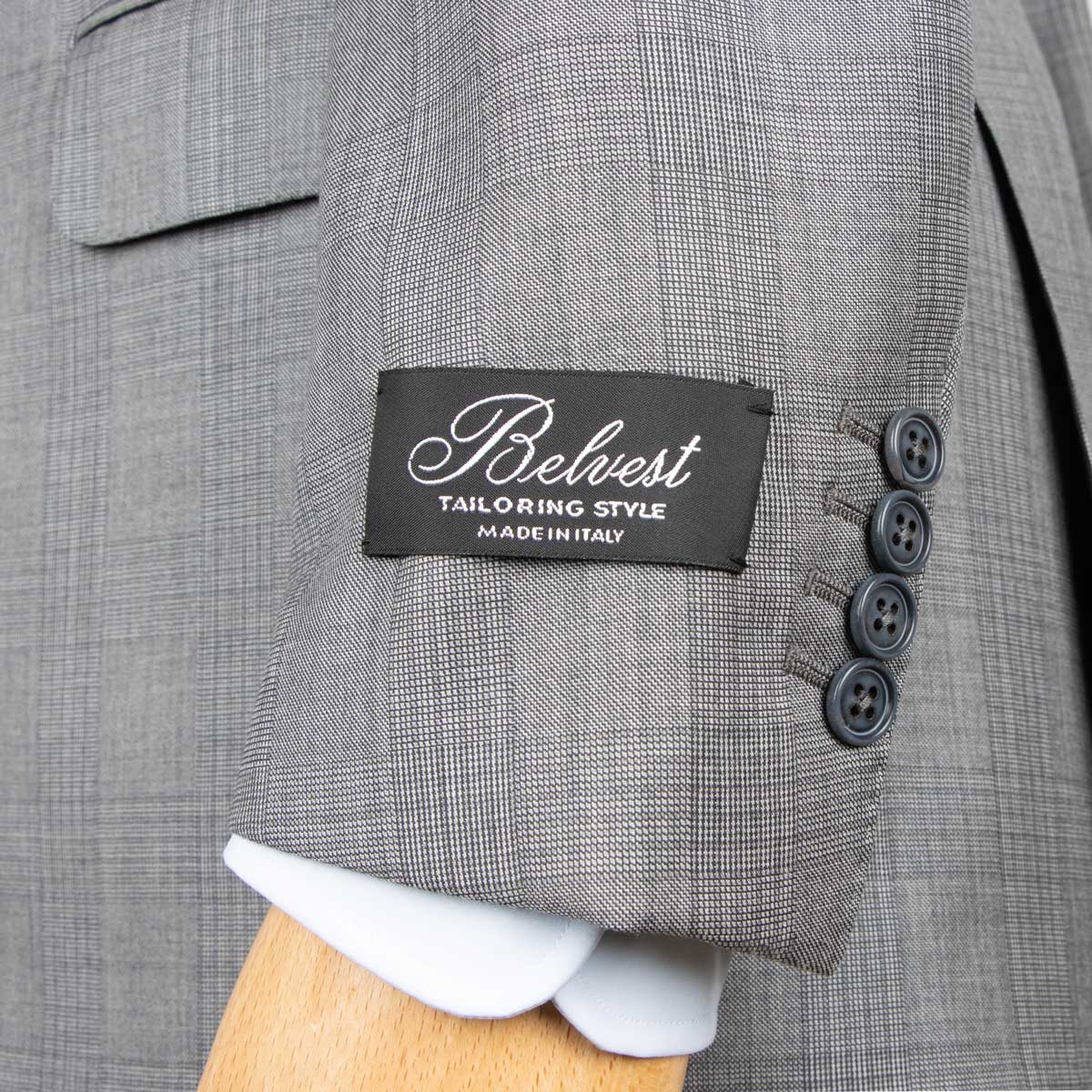 Belvest - Grey Check 'CEO' Handcrafted Pure Wool Suit SUITS Belvest