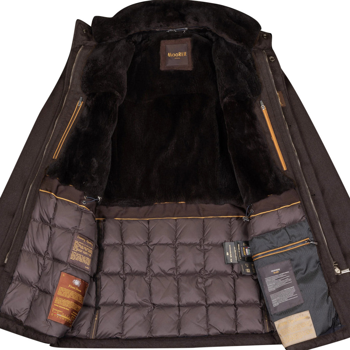 Moorer - Brown &#39;Bernier&#39; Cashmere Fur-lined and Down-filled Jacket OVERCOATS MooRER