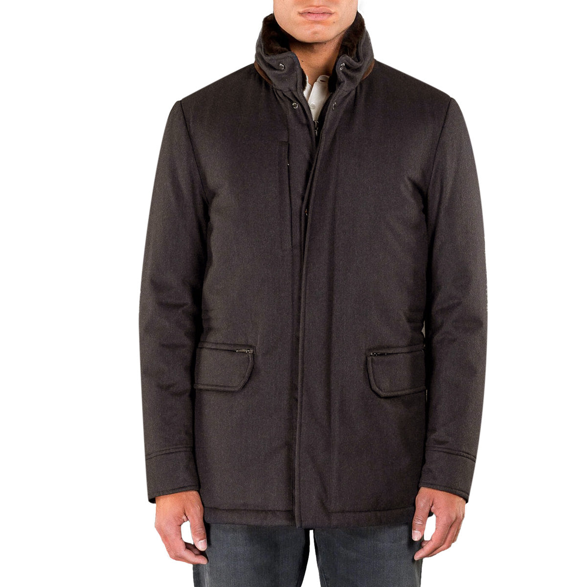 Moorer - Brown 'Bernier' Cashmere Fur-lined and Down-filled Jacket OVERCOATS MooRER