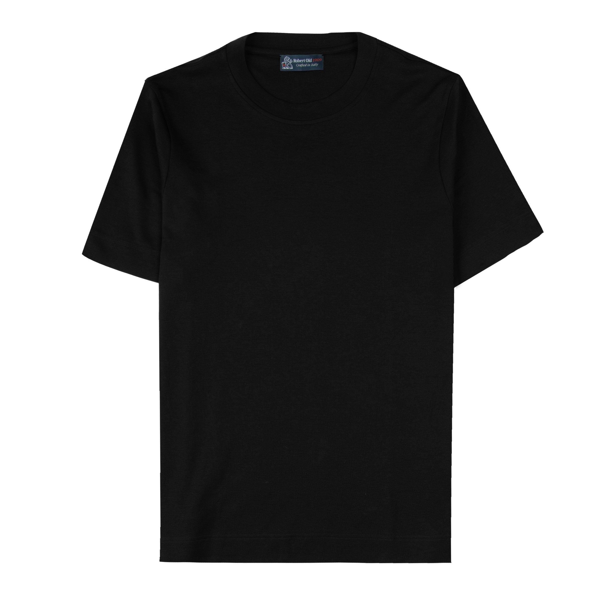 Black Italian Cotton Contemporary Fit T-Shirt