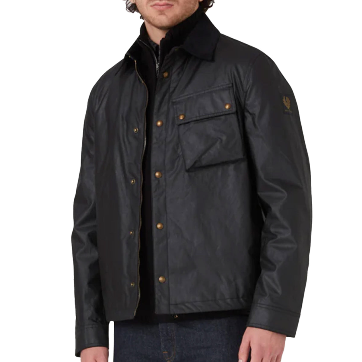 Belstaff - Black Ground Waxed Cotton Jacket BLOUSONS Belstaff