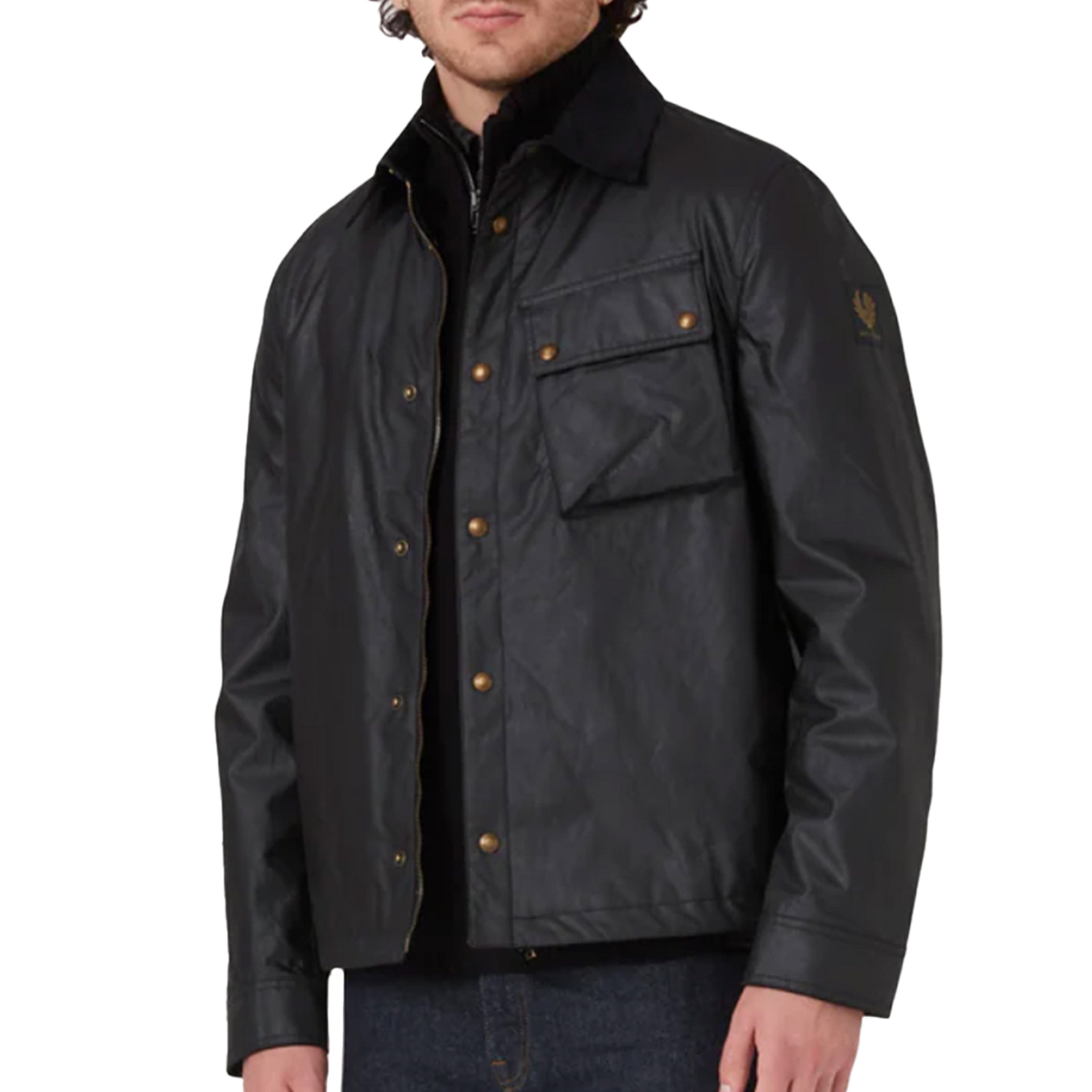 Belstaff - Black Ground Waxed Cotton Jacket BLOUSONS Belstaff