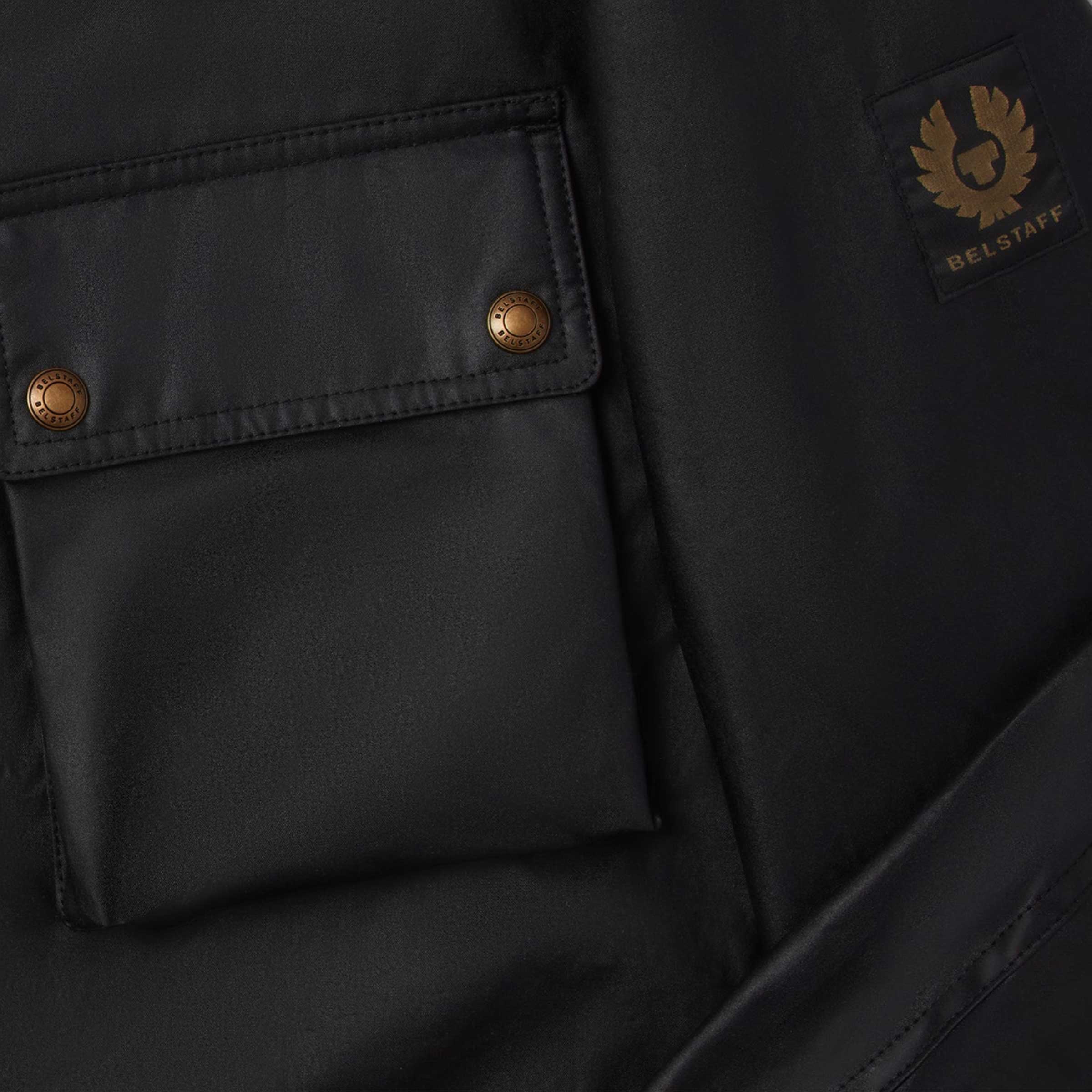 Belstaff - Black Ground Waxed Cotton Jacket BLOUSONS Belstaff