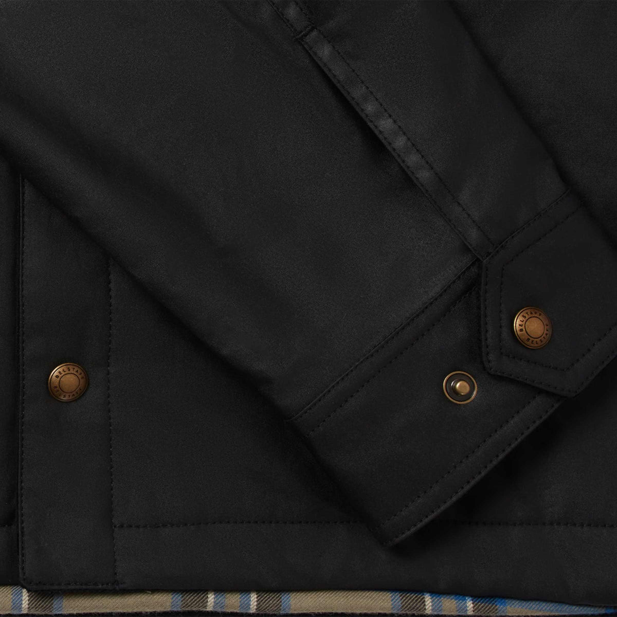 Belstaff - Black Ground Waxed Cotton Jacket BLOUSONS Belstaff