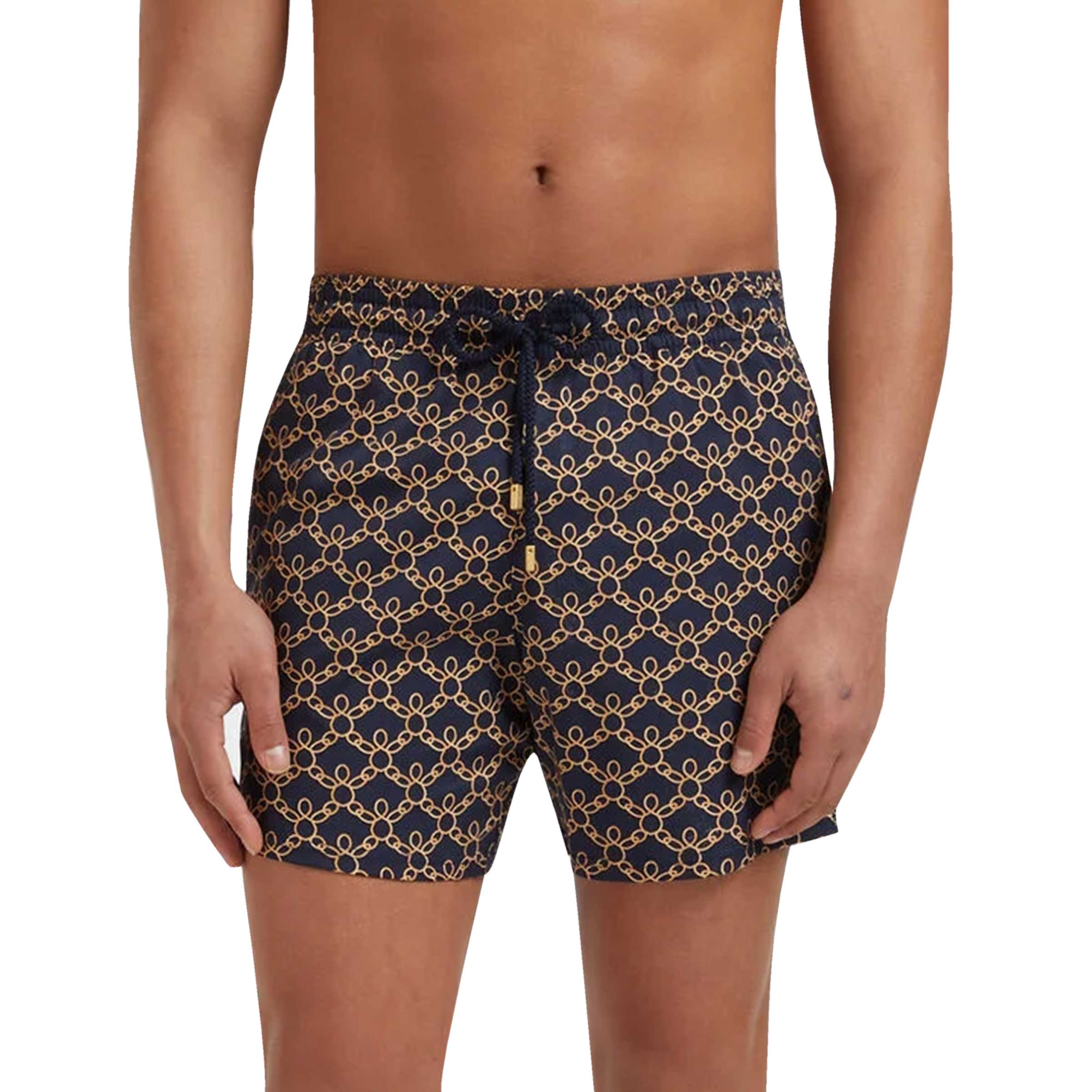 Vilebrequin - Navy Turtles Chain 'Moorise' Swim Shorts SWIMWEAR Vilebrequin