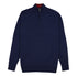 Robert Old - The Bowmore 1/4 Zip Neck Cashmere Sweater - Navy Marl / Russet CASHMERE Robert Old