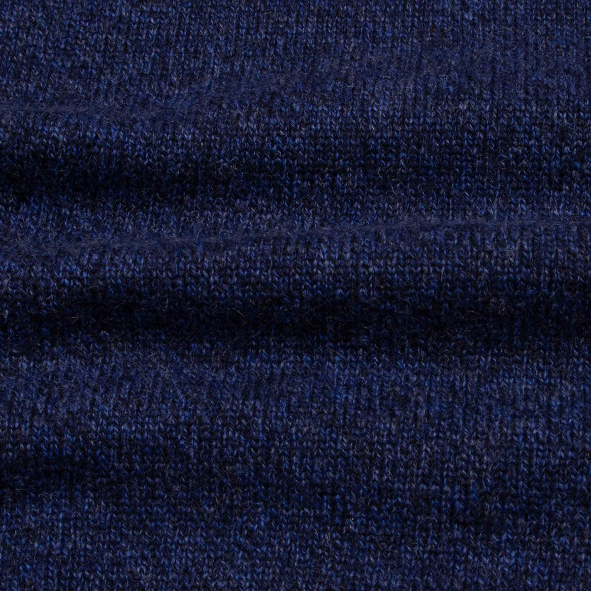 The Bowmore 1/4 Zip Neck Cashmere Sweater - Navy Marl / Russet CASHMERE Robert Old