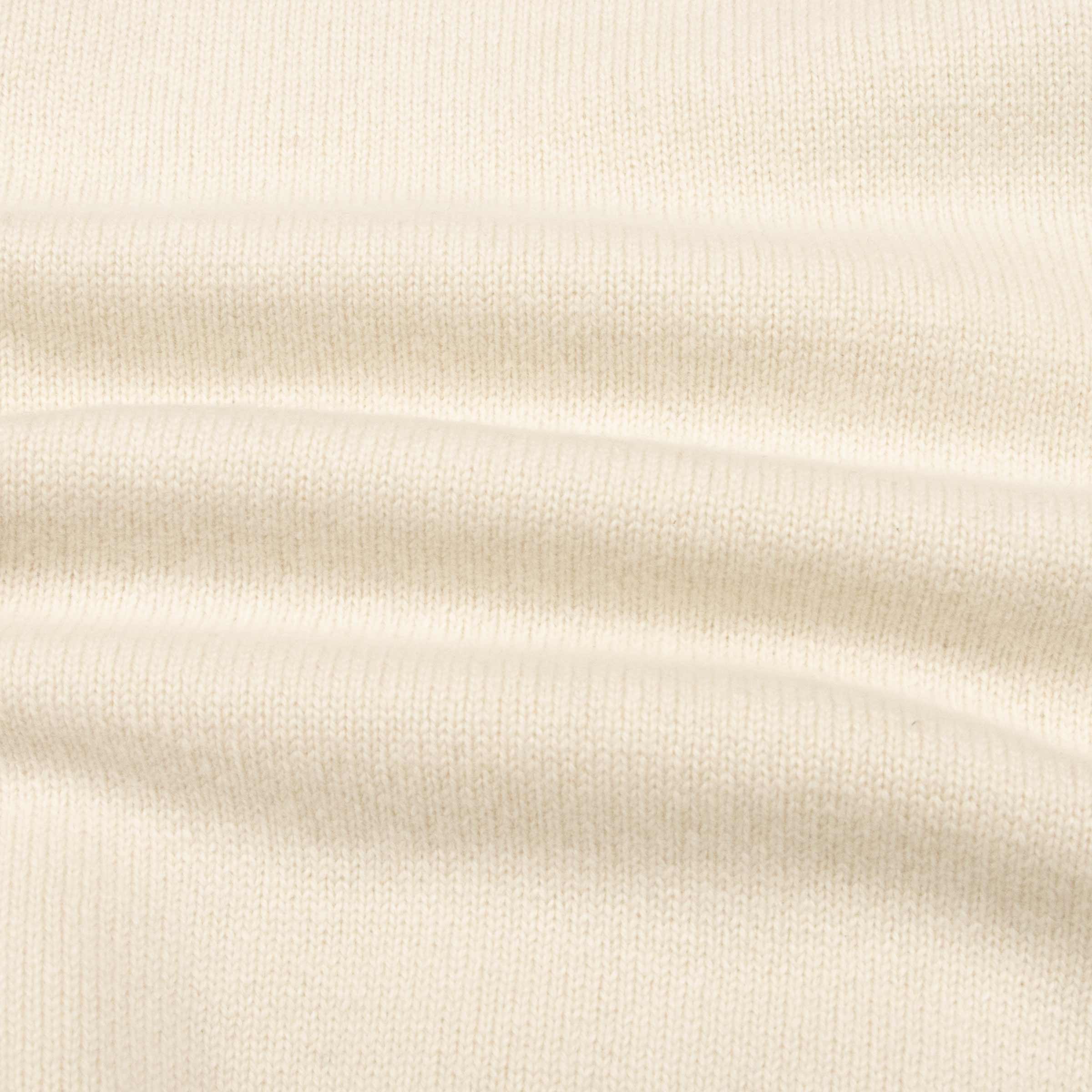 Robert Old - The Bowmore 1/4 Zip Neck Cashmere Sweater - White Undyed / Smog CASHMERE Robert Old