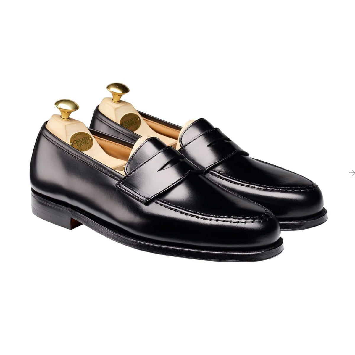Crockett & Jones - Boston Cavalry Calf Leather Penny Loafer SHOES Crockett & Jones Black 9UK
