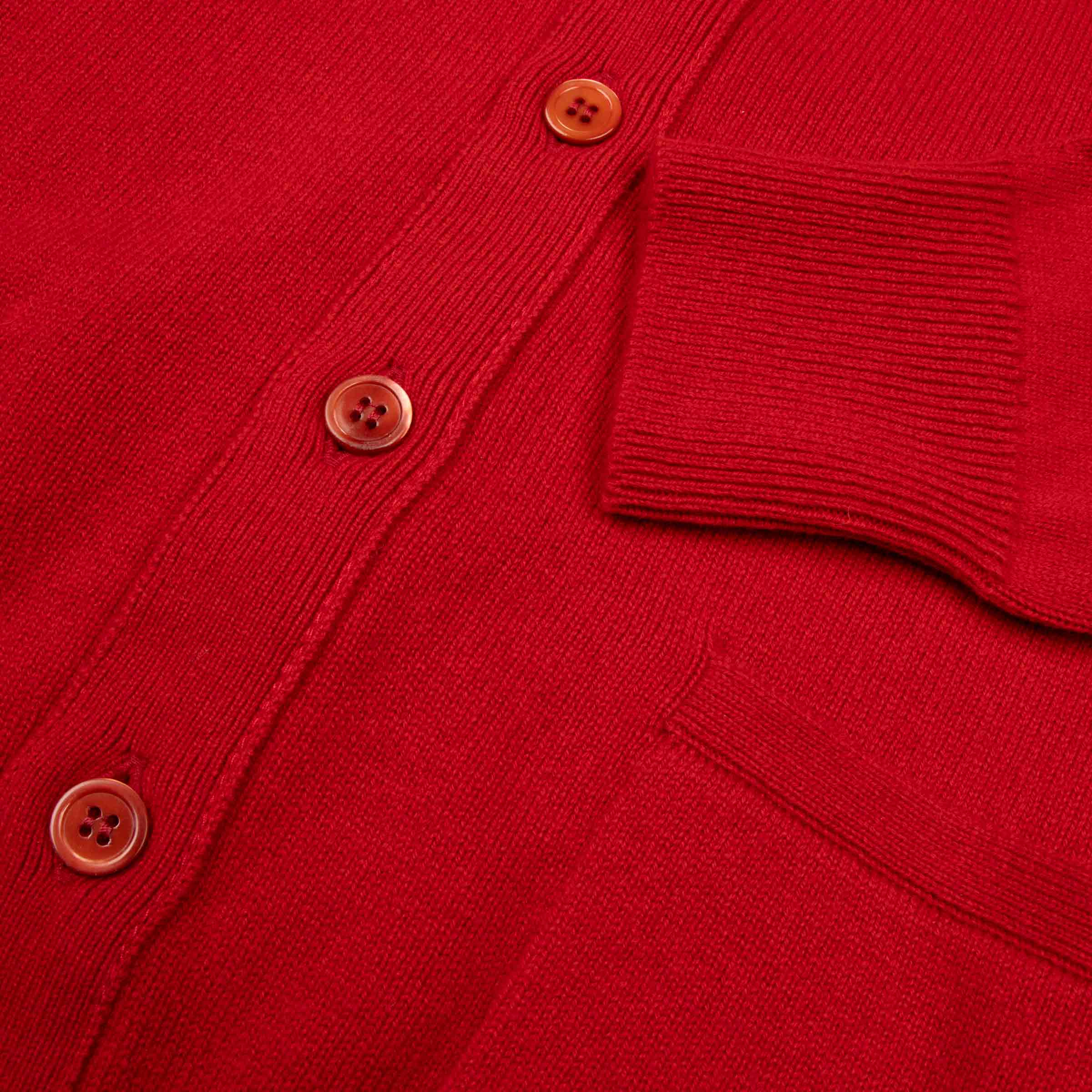 Ruby Red Mallaig 4ply Cashmere Cardigan CASHMERE Robert Old