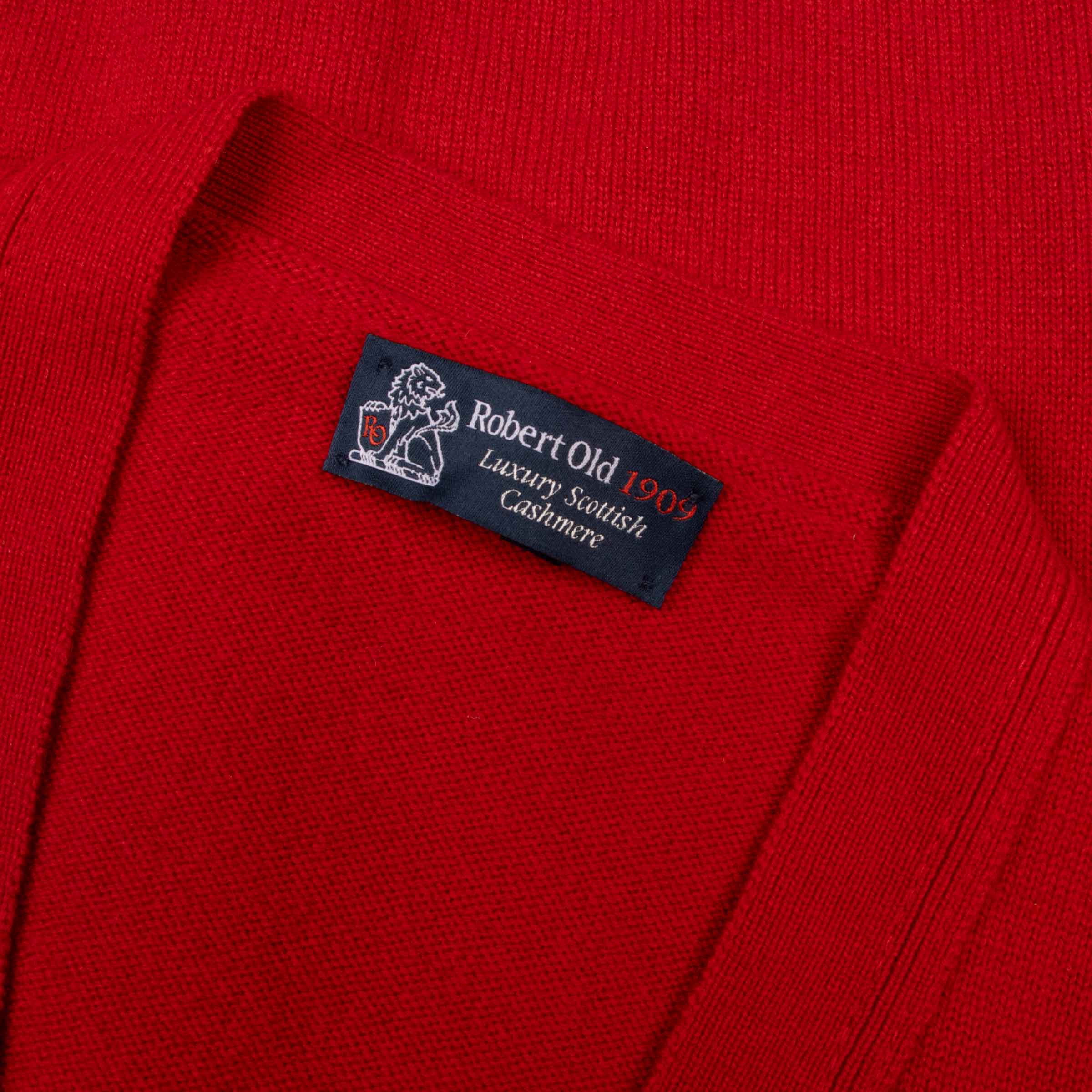 Ruby Red Mallaig 4ply Cashmere Cardigan CASHMERE Robert Old