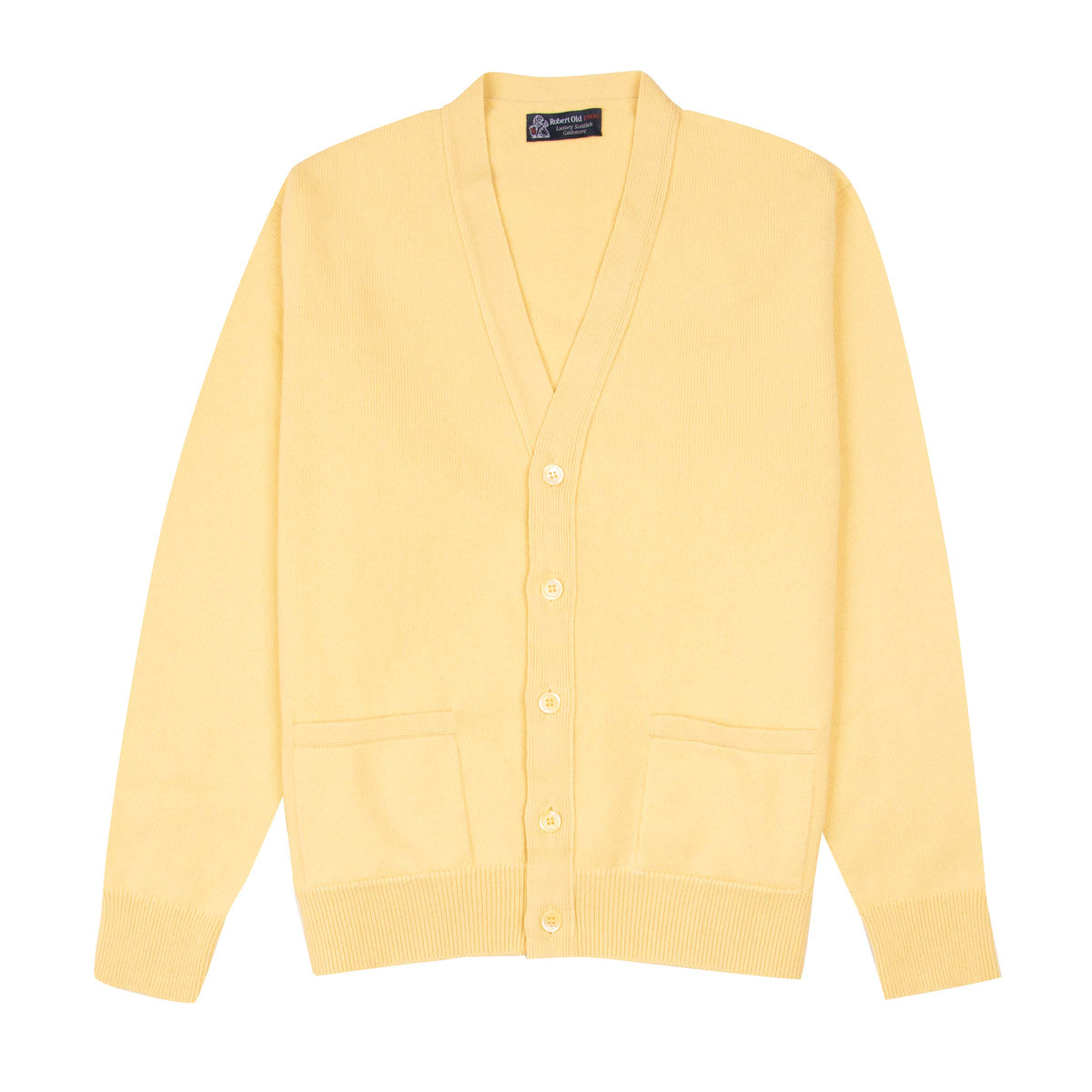 Lemon Frost Mallaig 4ply Cashmere Cardigan CASHMERE Robert Old