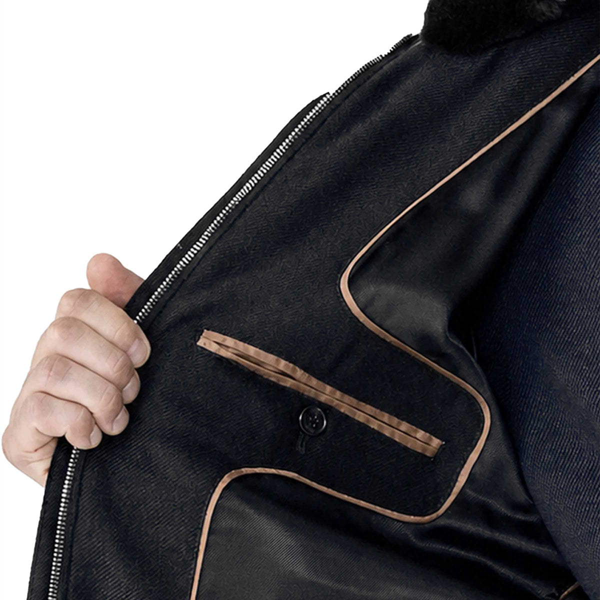Black Italian Rain System Cashmere and Wool Padded Coat BLOUSONS Mandelli